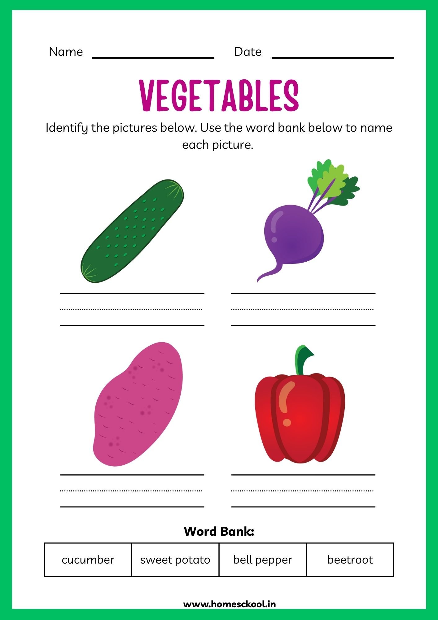 Colorful Kindergarten ESL Vegetable Workbook High Quality PDF Unlimited Downloads - Image 3
