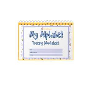 My Alphabet Tracing Worksheet in Blue Cute Rainbow Pattern workbook High Quality PDF Unlimited Downloads