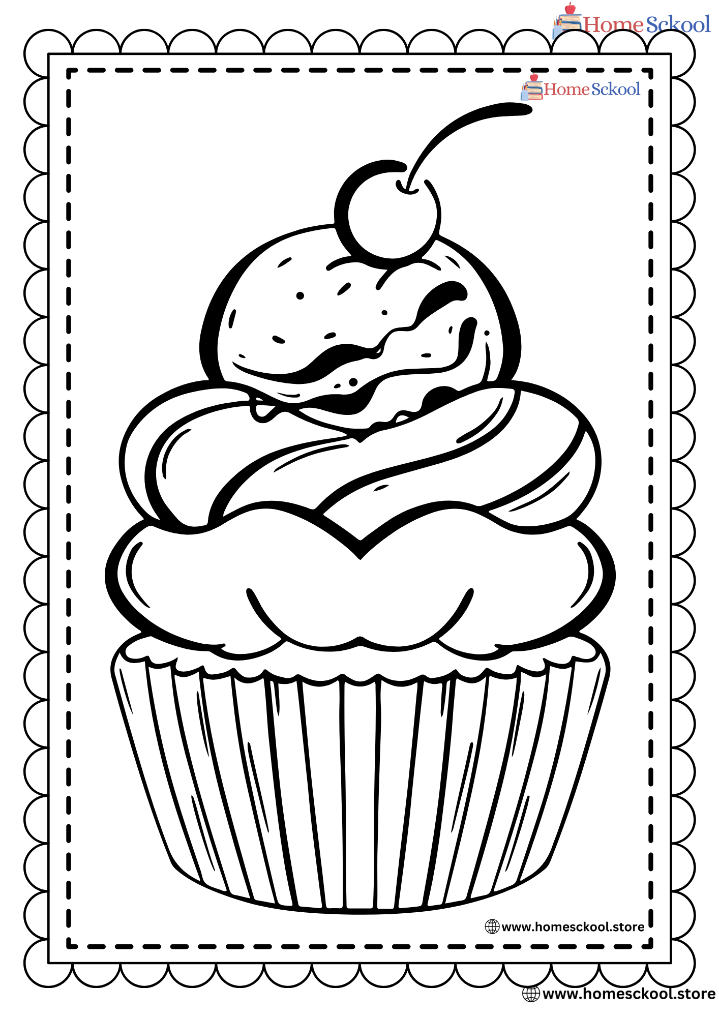 Birthday Cupcake Coloring Book High Quality PDF Unlimited Downloads - Image 3