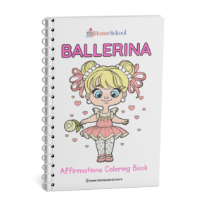 Ballerina Affirmations Coloring Booklet in Grayscale Lined Illustration Style High Quality PDF Unlimited Downloads