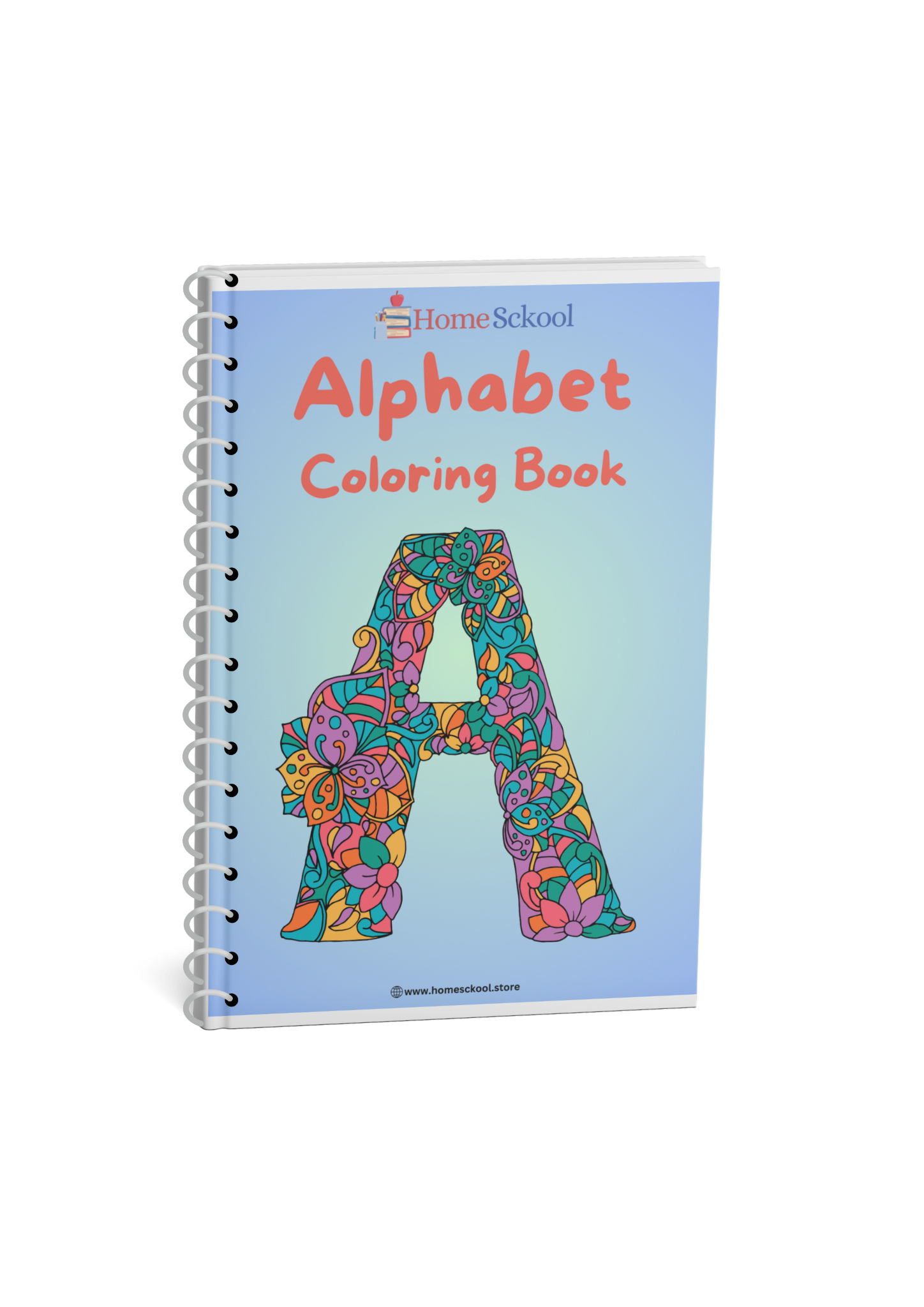 Floral Alphabet Coloring Pages Workbook 2 in Black and White Illustrative Style High Quality PDF Unlimited Downloads