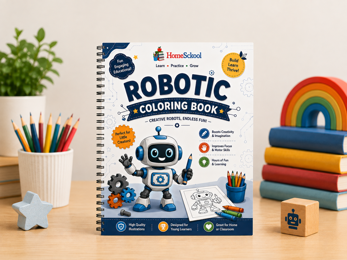 Robotic Coloring Book for Kids (Printable PDF)