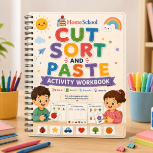 Cut, Sort & Paste Activity Workbook for Kids (Printable PDF)